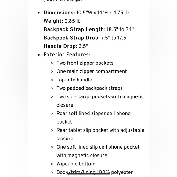 Lug Hatchback SE, Magenta, NWT - Picture 11 of 12